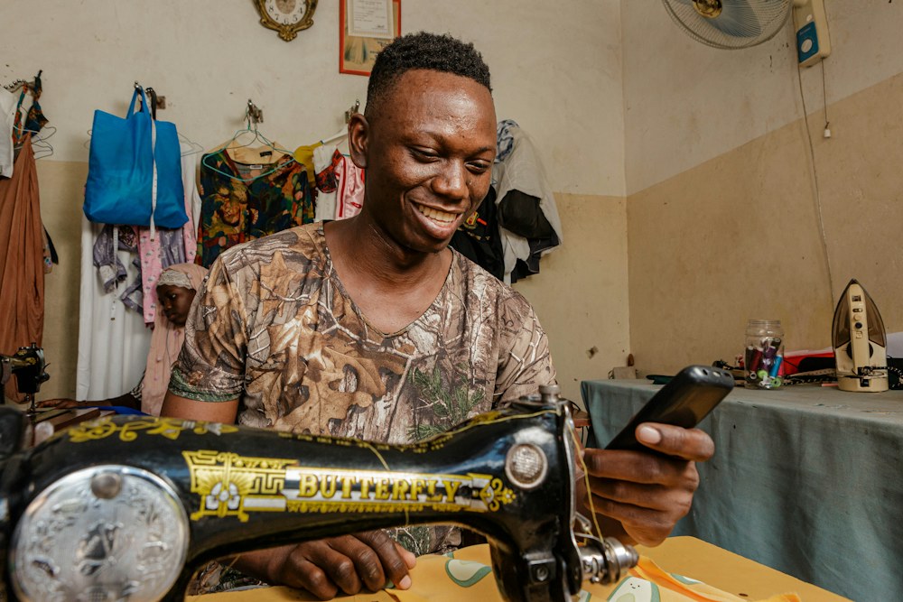 Tailor working in his studio